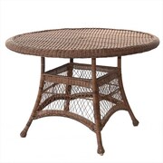 PROPATION Honey Wicker 44 In. Round Dining Table PR331887